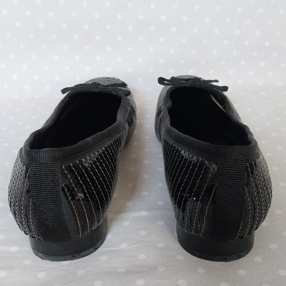 Steven by Steve Madden Black Sequin Ballet Flat with Bow Detail on Toe - Picture 5 of 10
